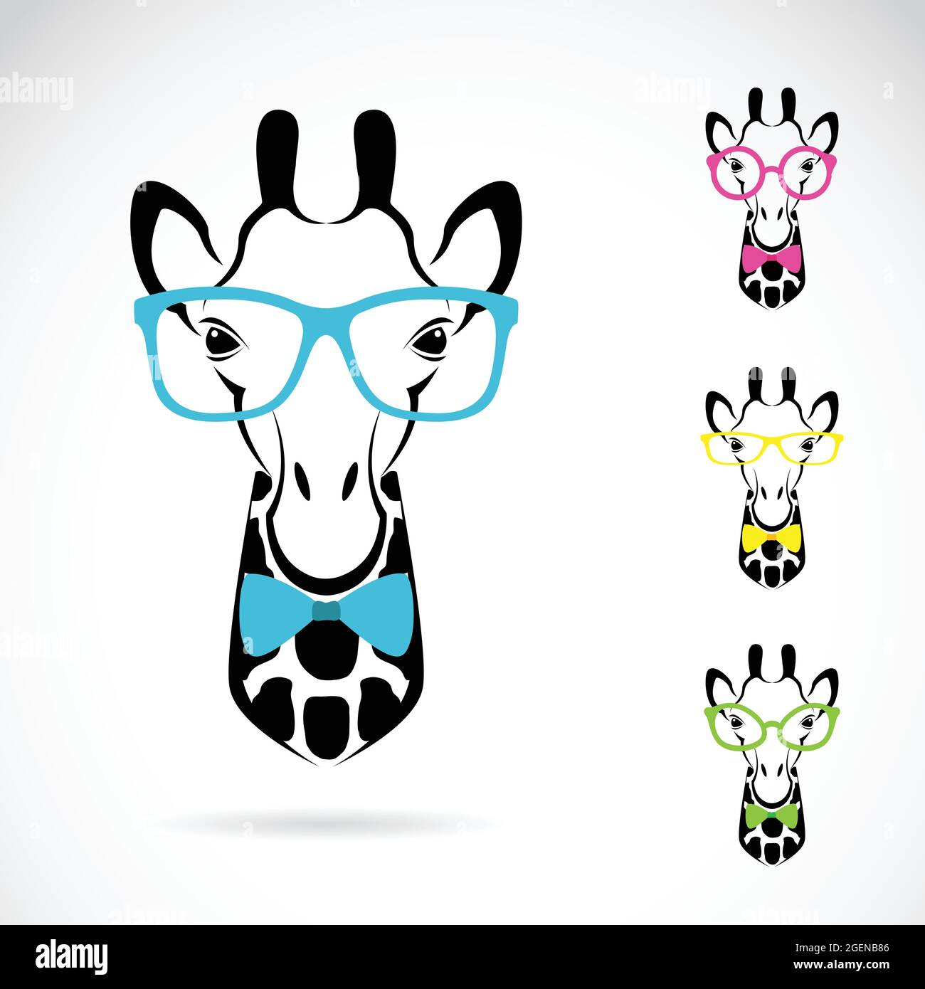 Imagen vectorial de gafas de jirafa sobre fondo blanco. Ilustración de vector en capas fácil de editar. Animales salvajes. Ilustración del Vector