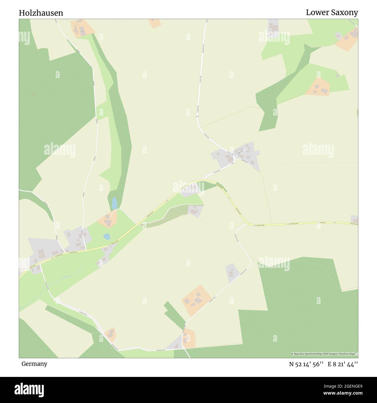 Holzhausen, Alemania, Baja Sajonia, N 52 14' 56'', E 8 21' 44'', mapa, Timeless Map publicado en 2021. Viajeros, exploradores y aventureros como Florence Nightingale, David Livingstone, Ernest Shackleton, Lewis y Clark y Sherlock Holmes se basaron en mapas para planificar viajes a los rincones más remotos del mundo, Timeless Maps está trazando la mayoría de los lugares del mundo, mostrando el logro de grandes sueños Foto de stock