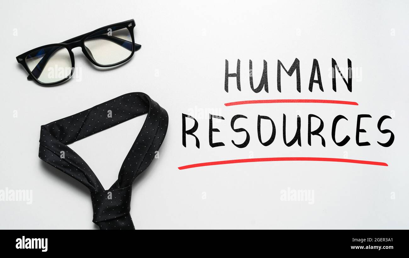 Concepto de recursos humanos con corbata y gafas Foto de stock