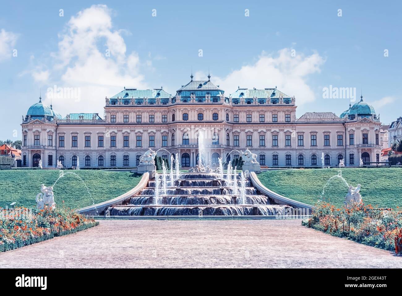 Fachada del Palacio Belvedere de Viena Foto de stock