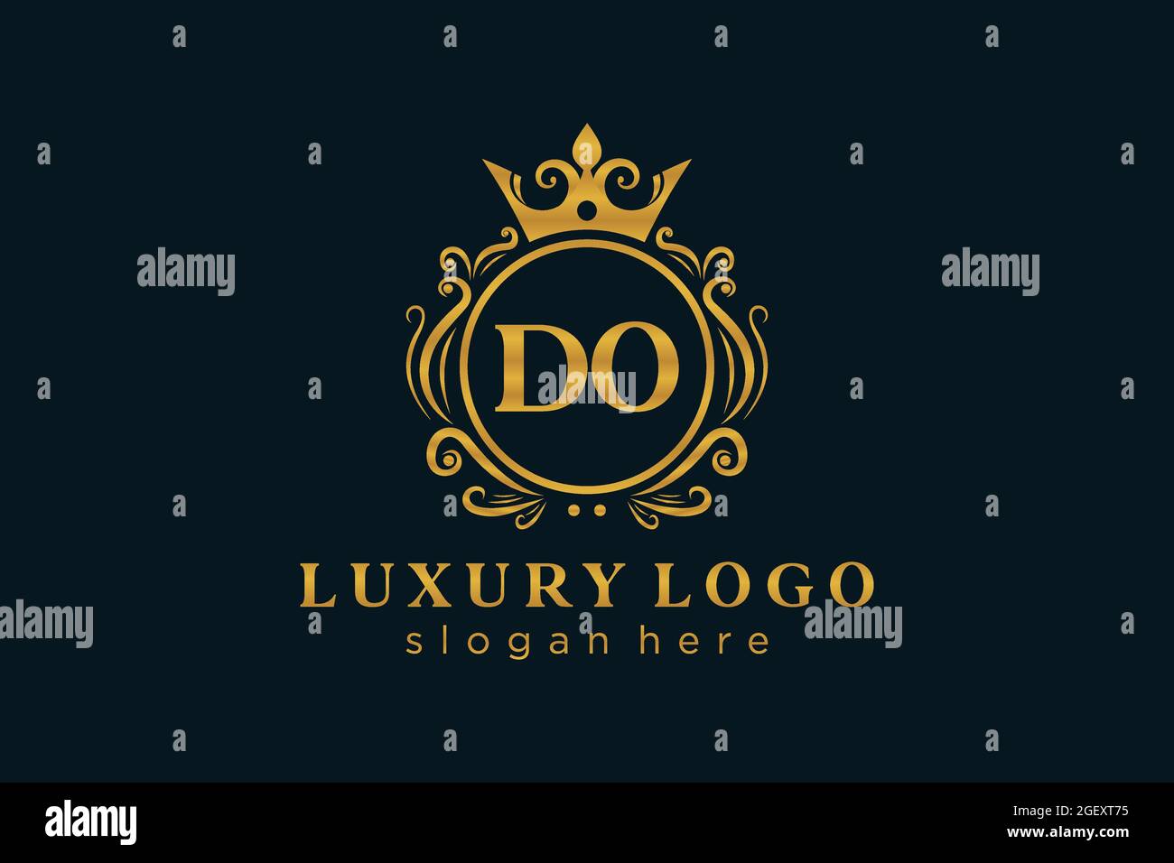 Do Letter Royal Luxury Logo en arte vectorial para Restaurante, Royalty, Boutique, Café, Hotel, Heráldica, joyería, moda y otros vectores illustrr Ilustración del Vector