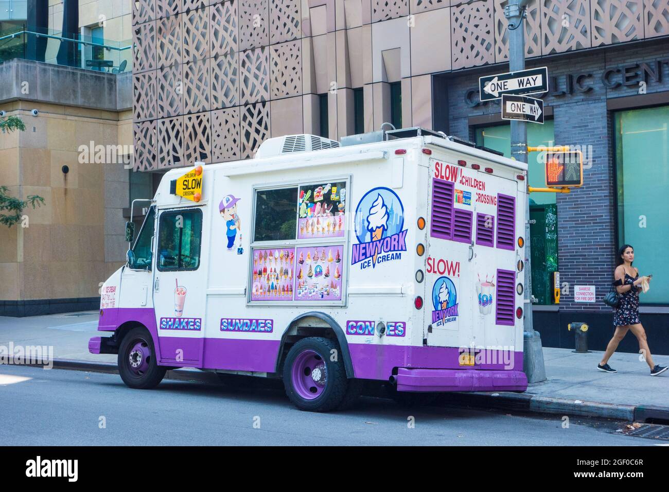 Camión de helados en la ciudad de Nueva York, NY, Estados Unidos Foto de stock