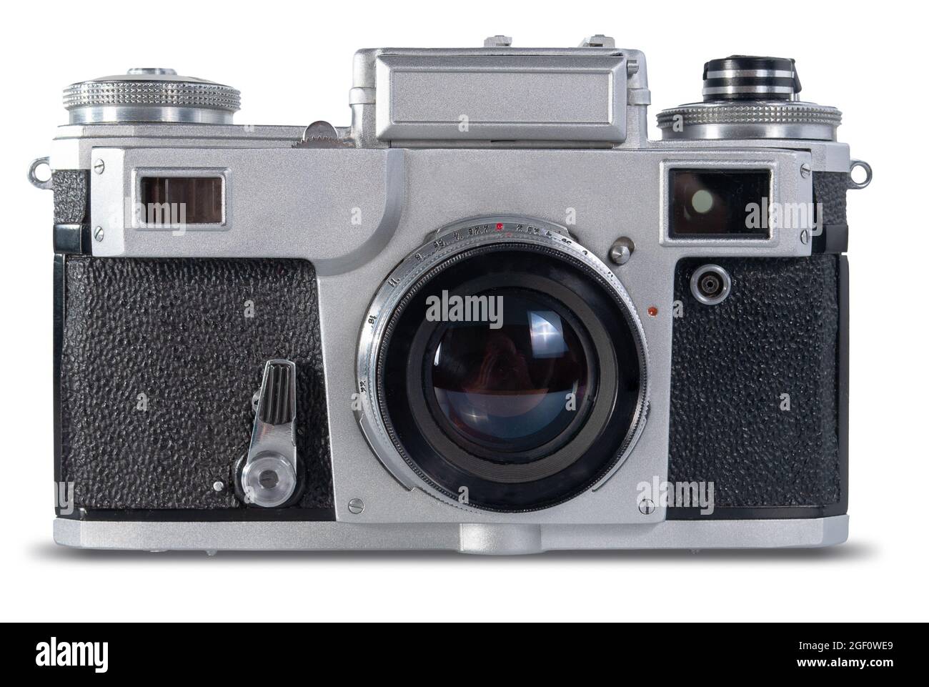 cámara de película retro aislada sobre fondo blanco Foto de stock
