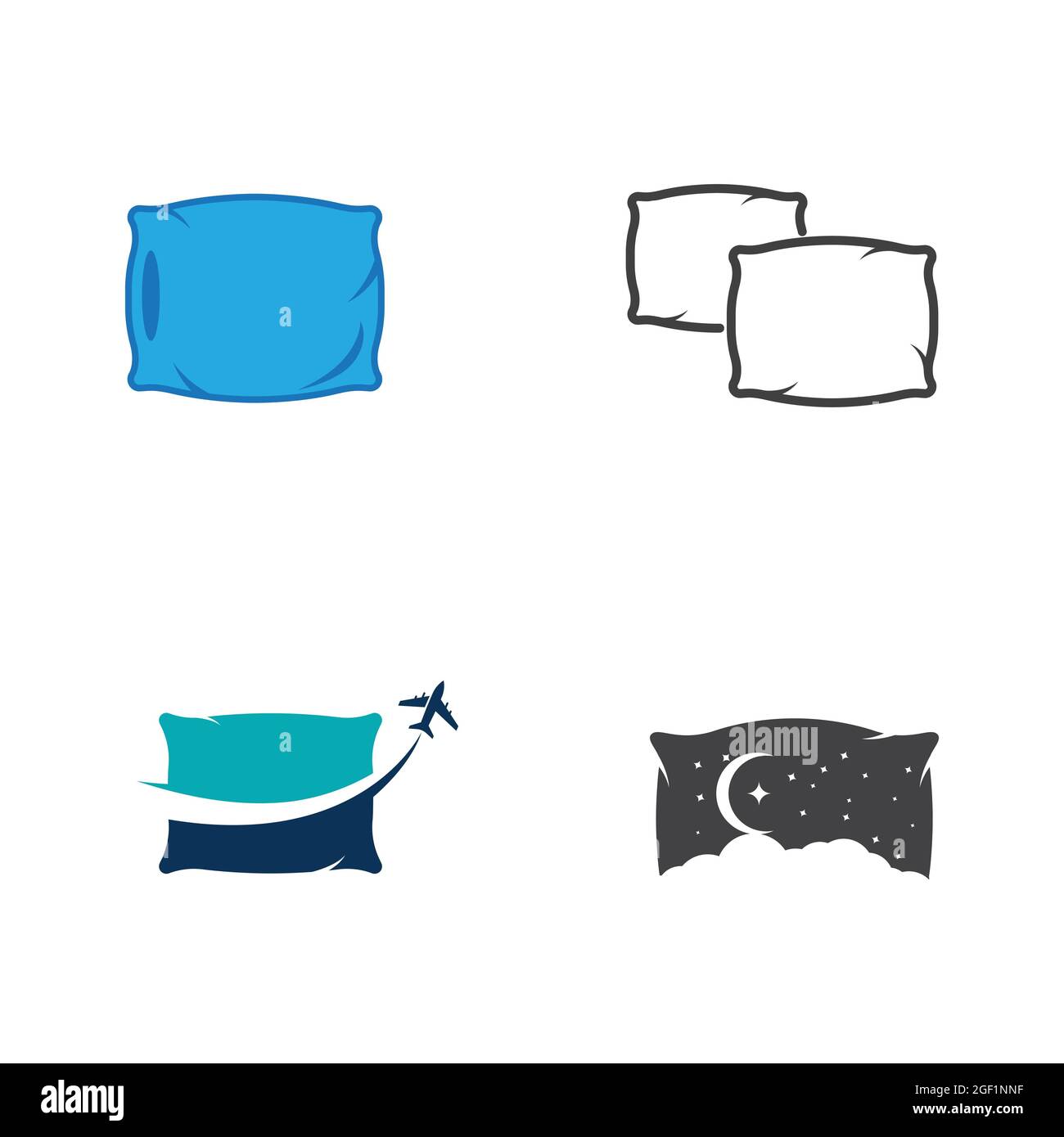 Ilustración de diseño de icono de carta de almohadas Plantilla Fotografía  de stock - Alamy
