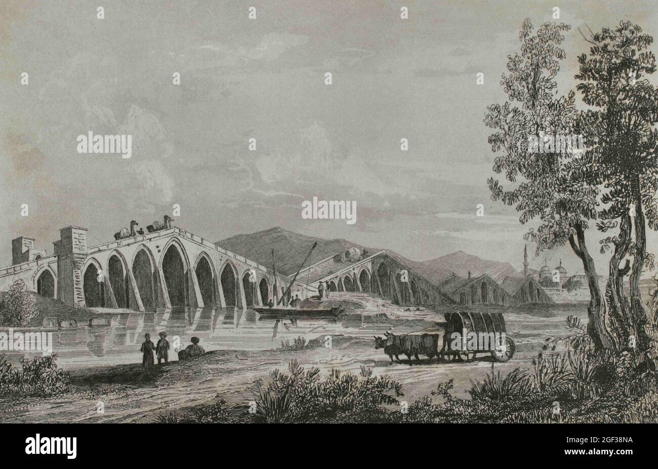 Imperio Otomano. Turquía. Puente del Sultán Kanuni Suleyman o Puente Buyukçekmece. Buyukçekmece, cerca de Estambul. Fue construido por Sinan sobre una comisión de Foto de stock