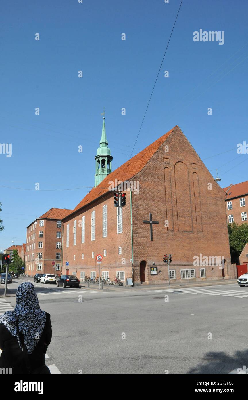 Copenhague, Dinamarca., 23 de agosto de 2021,/Estado danés lutern chruch en la capital danesa. (Foto..Francis Joseph Dean/Dean Pictures) Foto de stock