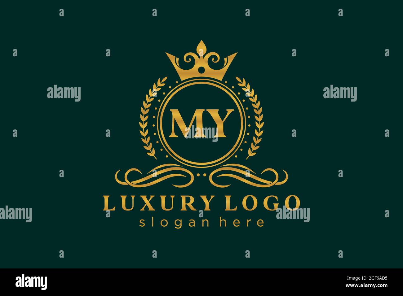 My Letter - Plantilla de logotipo de lujo real en arte vectorial para Restaurante, Royalty, Boutique, Café, Hotel, Heráldica, joyería, moda y otros vectores illustrr Ilustración del Vector