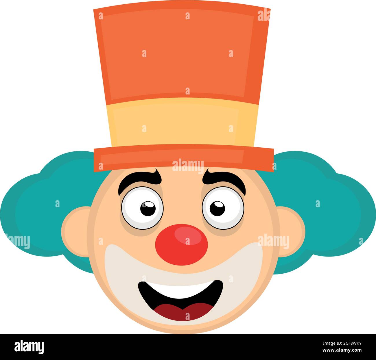 Vector emoticono ilustración de la cara de un payaso de dibujos animados  con un sombrero con una expresión feliz Imagen Vector de stock - Alamy