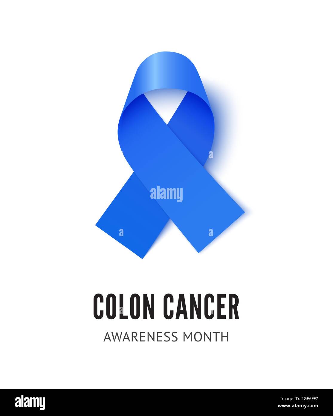 Ilustración de vector de cinta de conciencia del cáncer de colon aislada  sobre fondo blanco. Cinta de seda azul vectorial realista con lazo Imagen  Vector de stock - Alamy