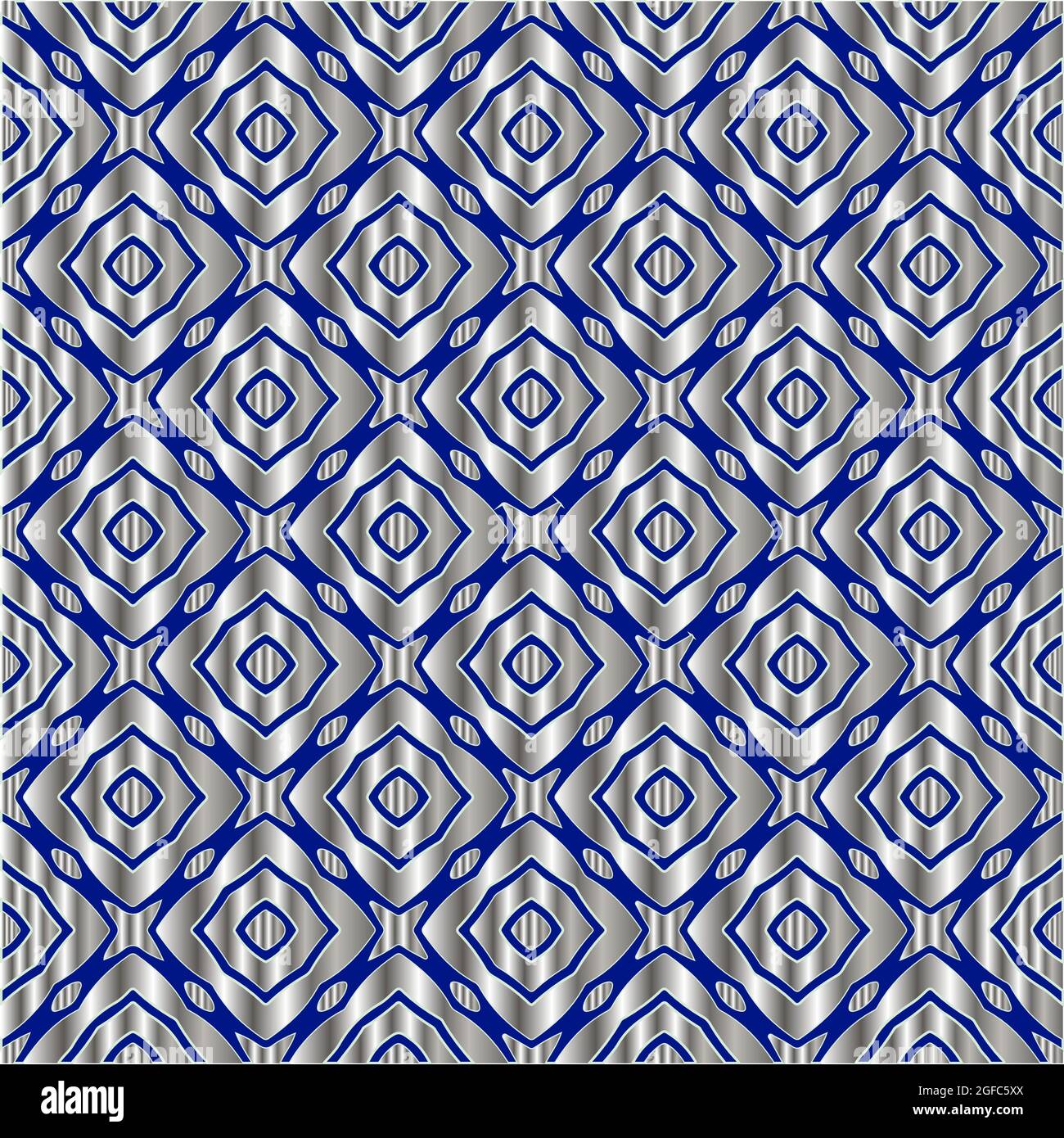 patrón metálico sobre fondo azul. patrón para tela, papel tapiz, embalaje.  Estampado decorativo Imagen Vector de stock - Alamy
