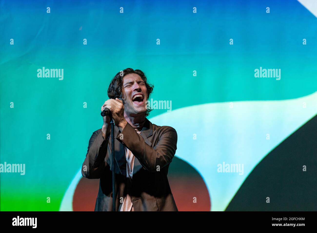 Giovanni Caccamo sul palco de 'Le Ciminiere' - Catania Foto de stock