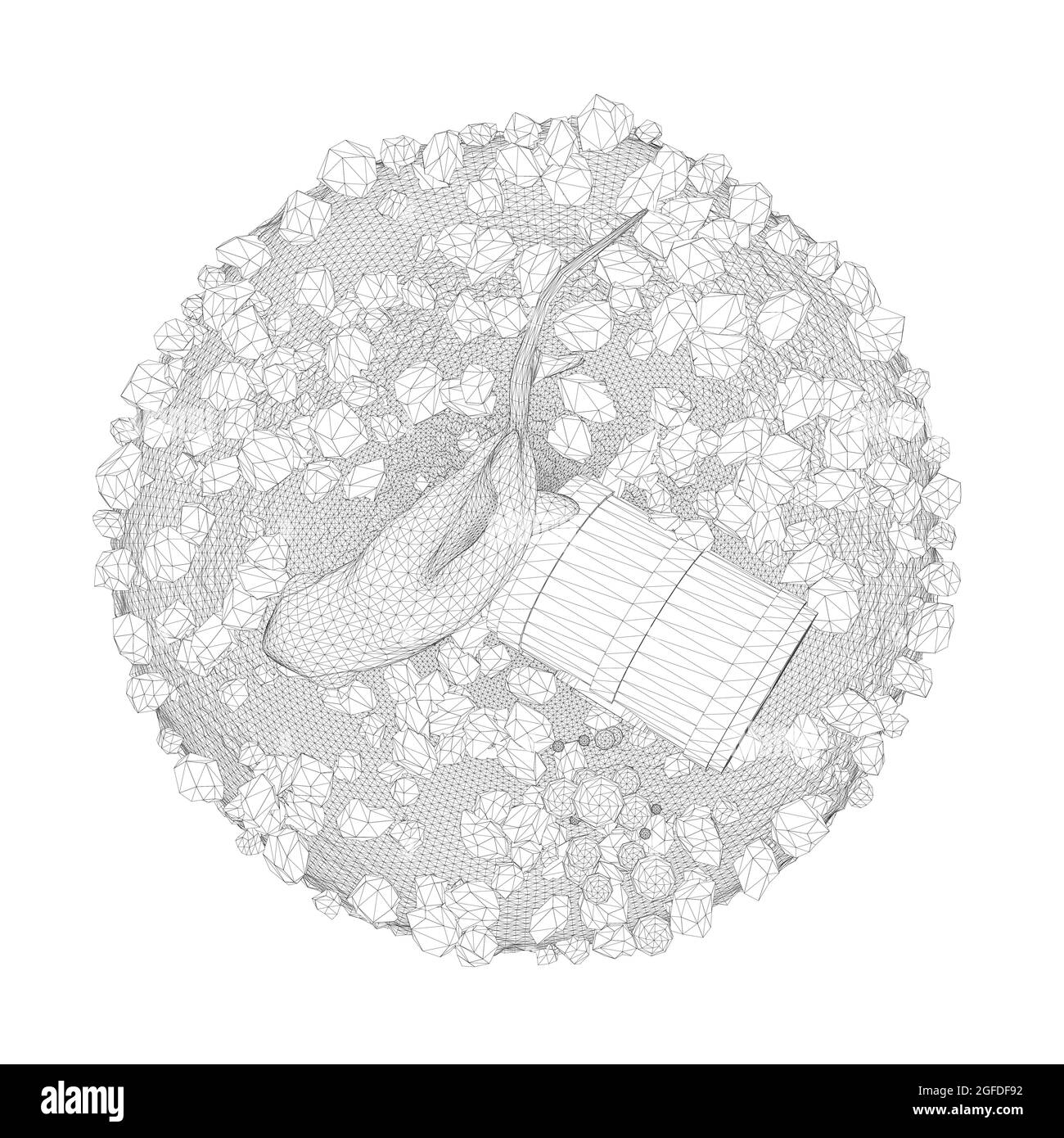 Estructura alámbrica de un pez en