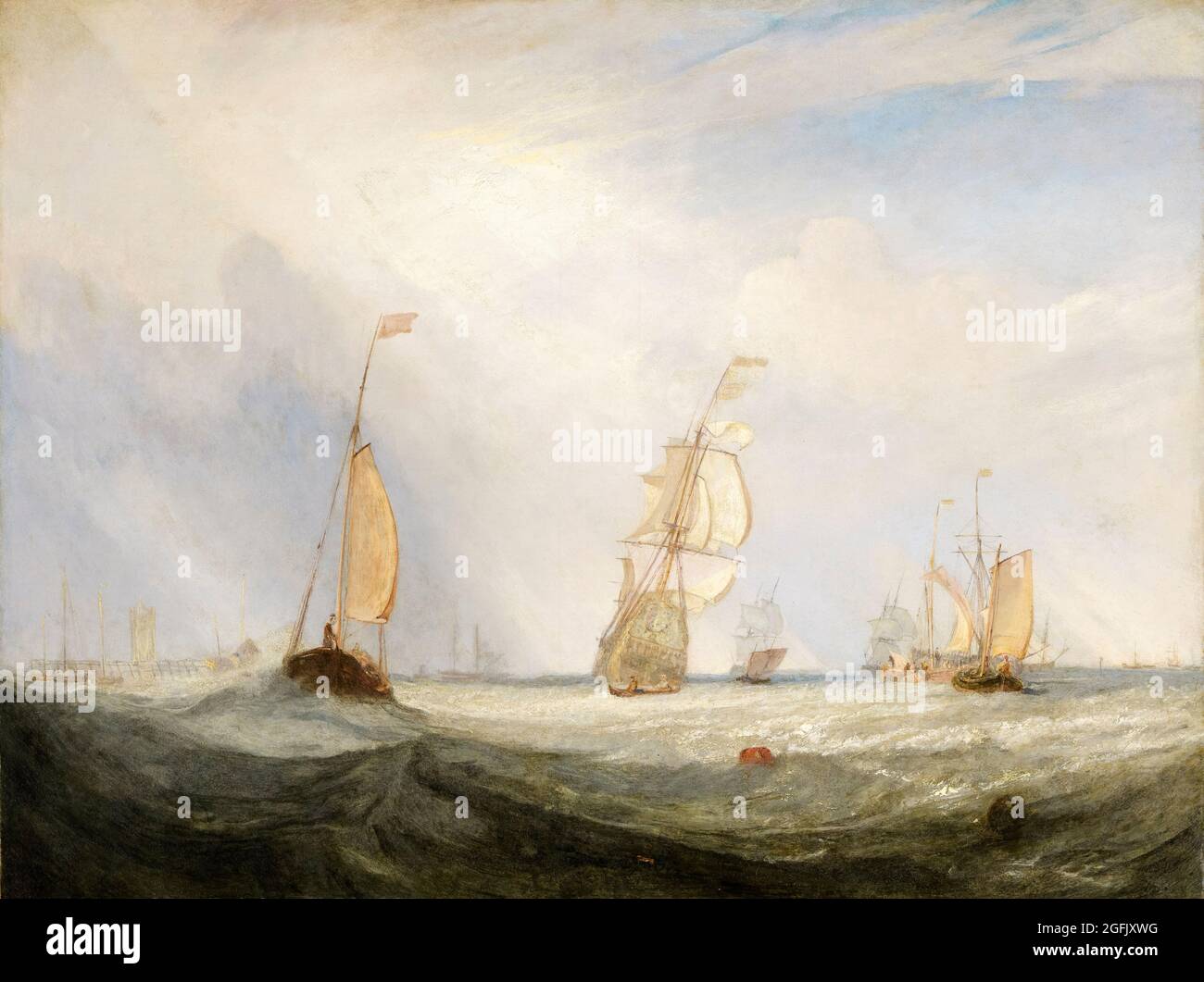 JMW Turner, Helvoetsluys: La ciudad de Utrecht, 64, ir al mar, pintura, 1832 Foto de stock