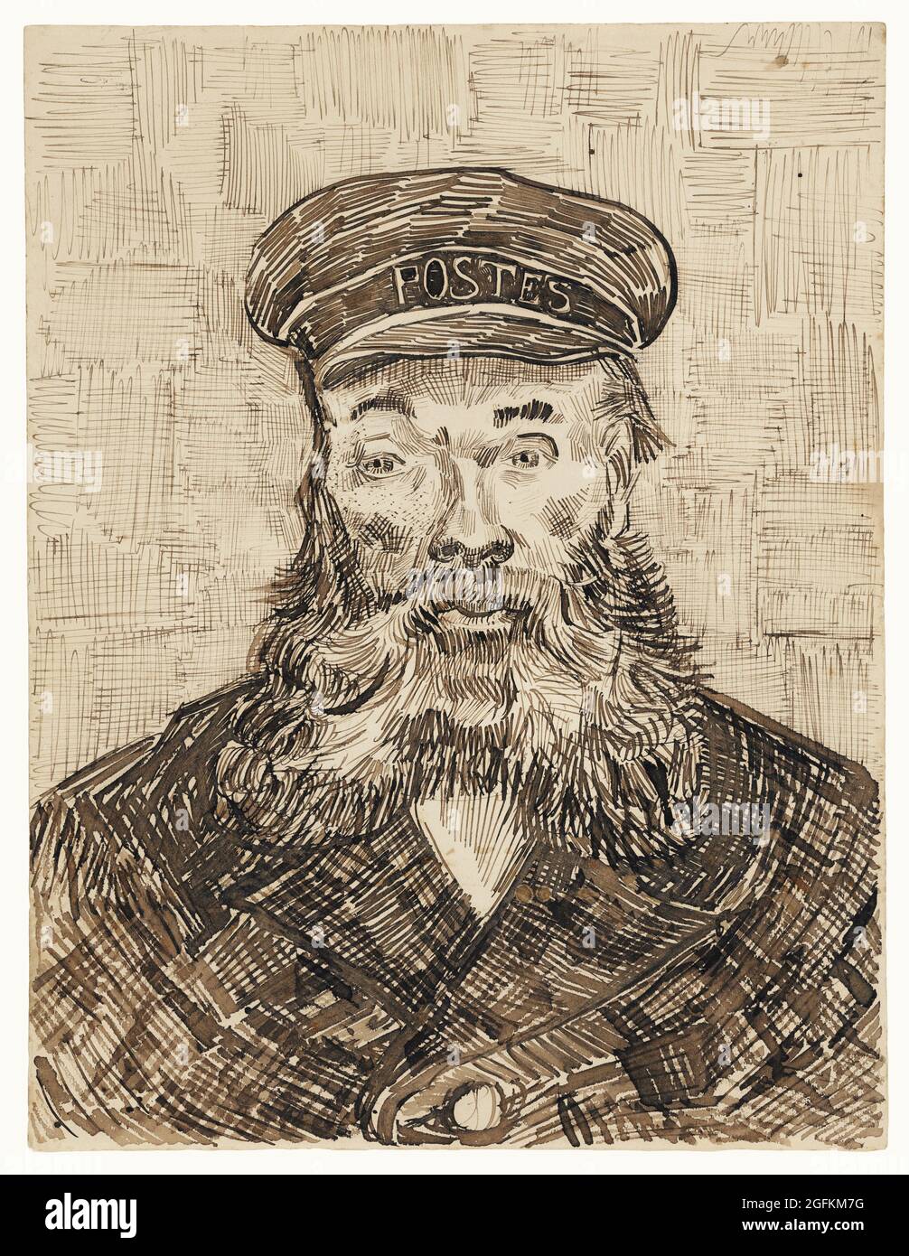 Retrato de Joseph Roulin (1888) por Vincent Van Gogh. Foto de stock