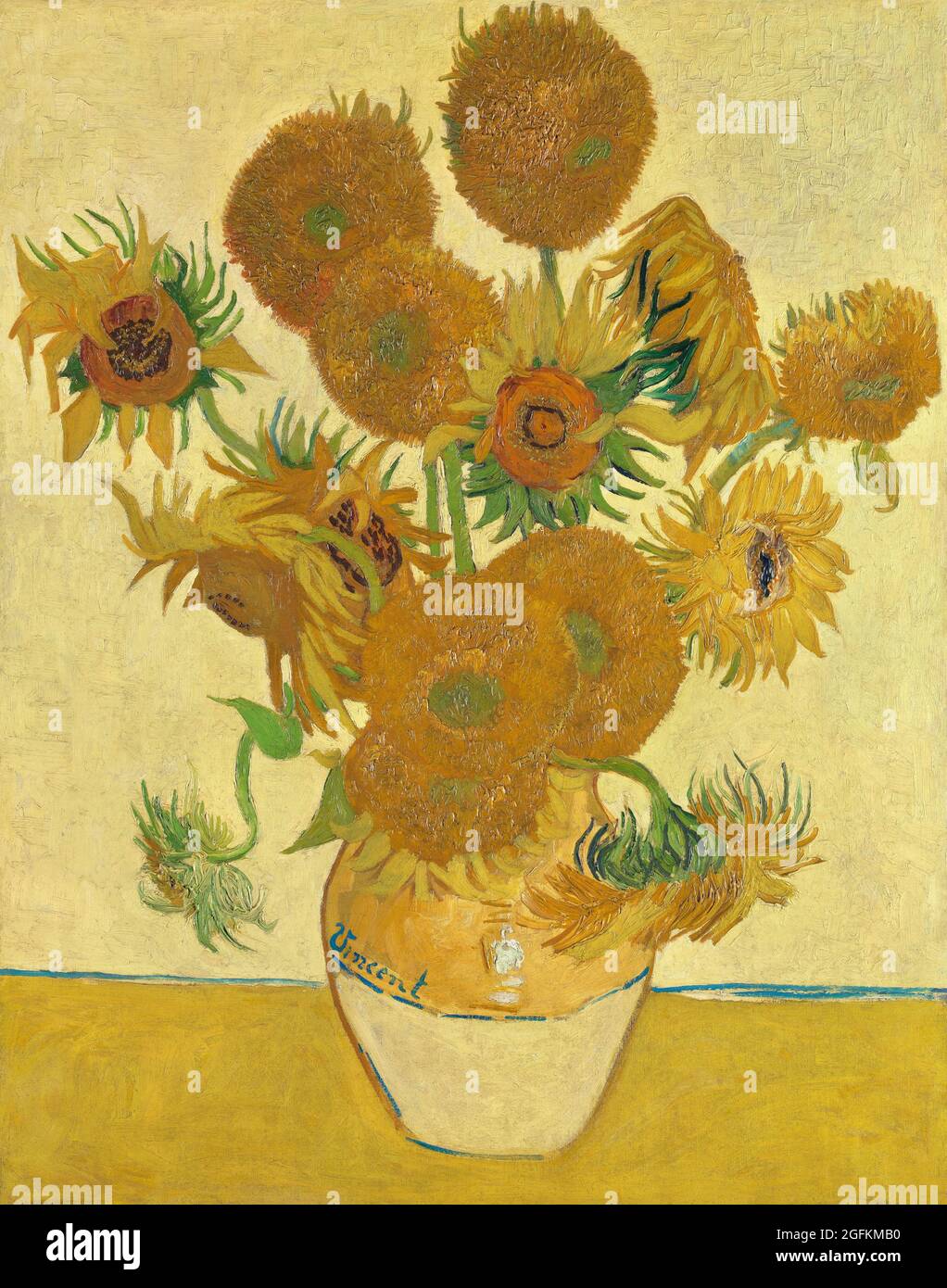 Vincent van Gogh – Girasoles (1888) Pintura de vida fija famosa. Foto de stock