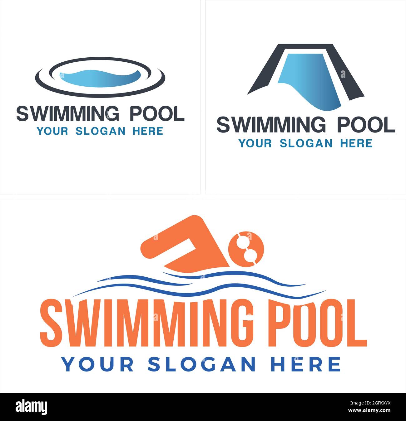 Ilustración vector nadador acuático deporte recreación diseño de logotipo Ilustración del Vector