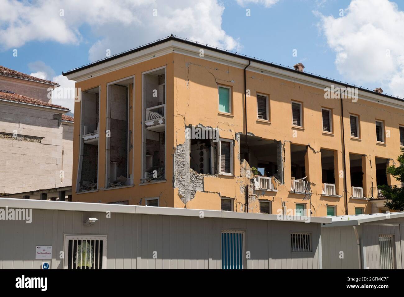 Italia, Amatrice después del terremoto de 2016 Foto de stock