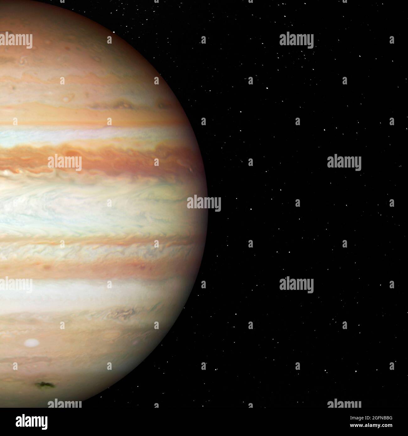 planeta júpiter en el espacio Foto de stock