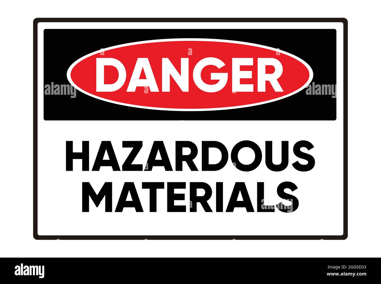 Peligro Materiales peligrosos. Ilustración de vector de señal de seguridad. Firma estándar OSHA y ANSI. Eps10 Ilustración del Vector