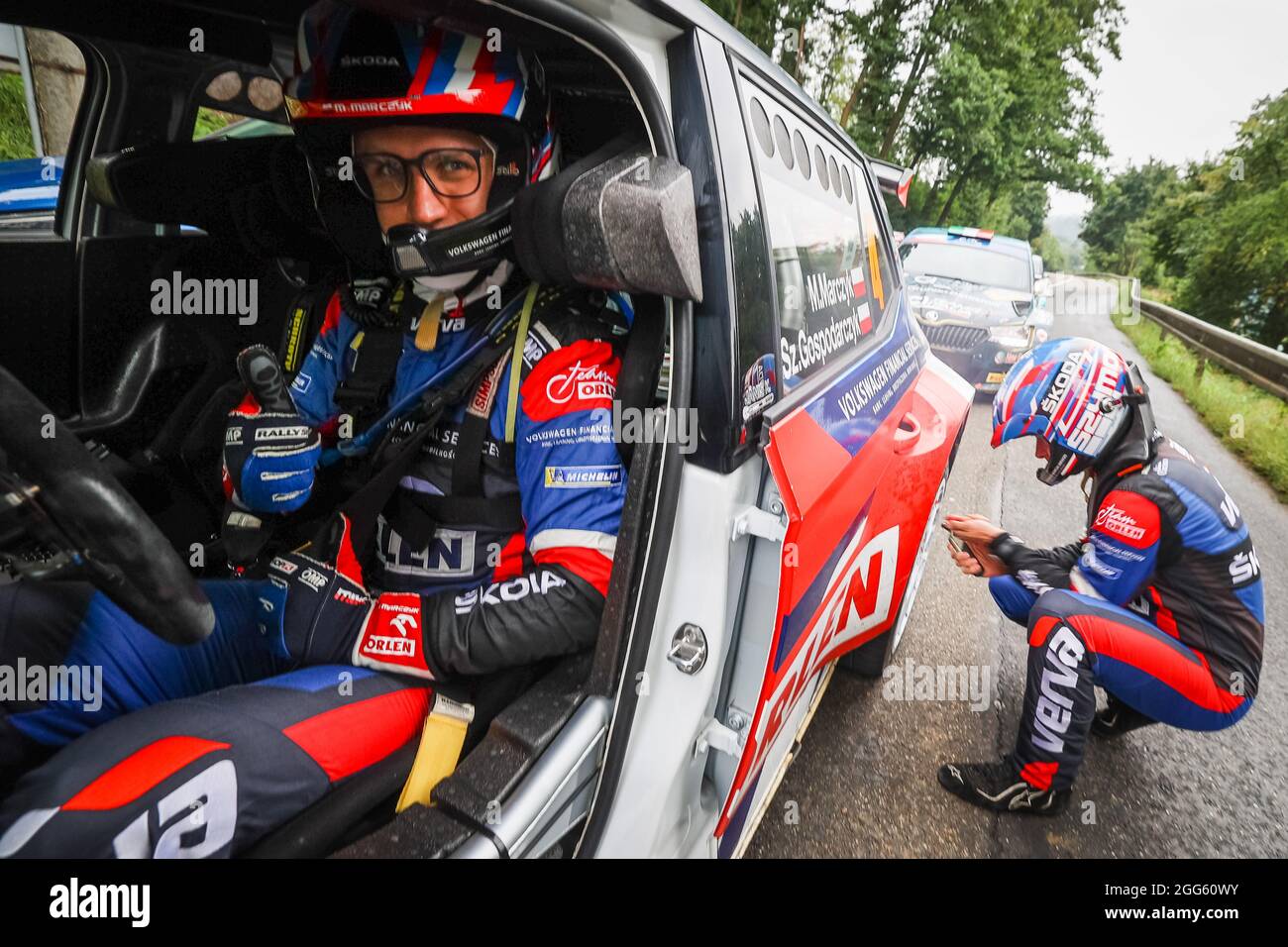 04 Miko MARCZYK (POL), Szymon GOSPODARCZYK (POL), Skoda Fabia Rally2 Evo,  Orlen Team, durante el Rally Europeo de Rallyes ERC Barum 2021, del 27 al  29 de agosto, en Zlin, República Checa -