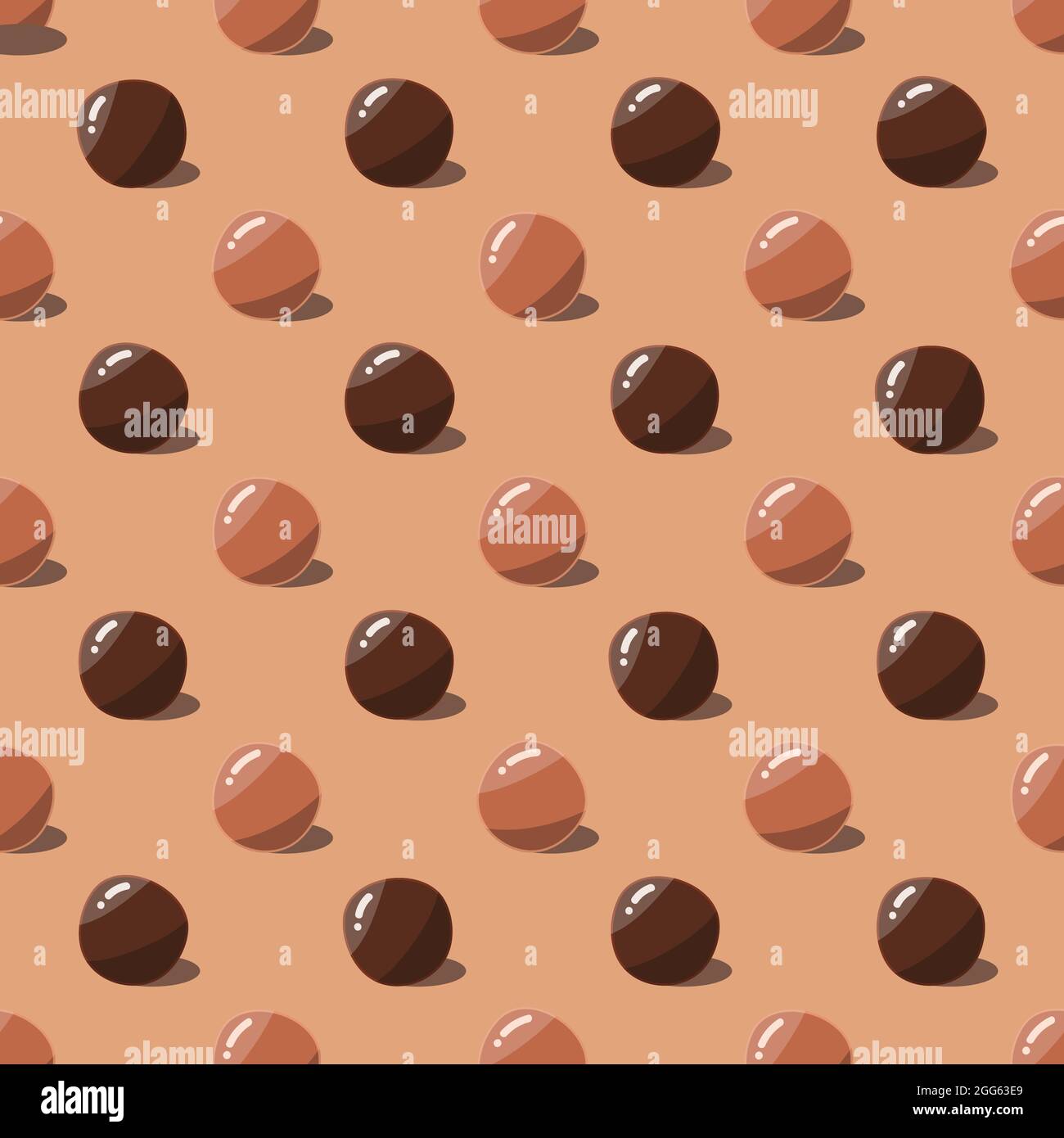 Chocolate caramelo sin costuras patrón dulce de fondo pastel Ilustración del Vector