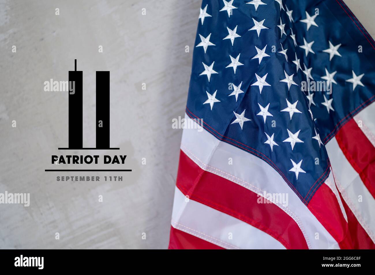 Recuerde siempre el 9 11 de septiembre de 11. Recordando, día Patriot. Las torres gemelas representan el número once. Nunca olvidaremos Foto de stock