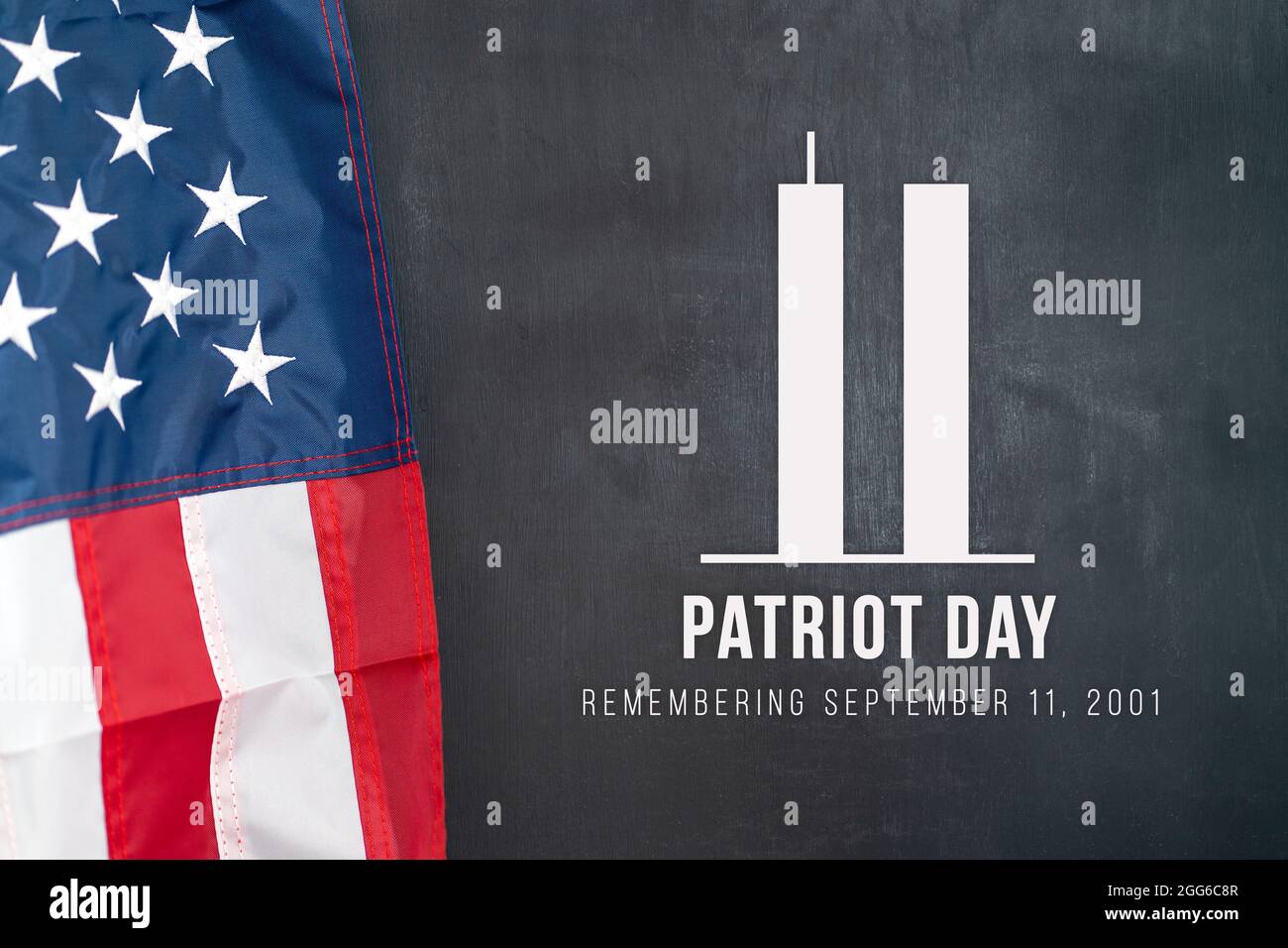 Recuerde siempre el 9 11 de septiembre de 11. Recordando, día Patriot. Las torres gemelas representan el número once. Nunca olvidaremos Foto de stock