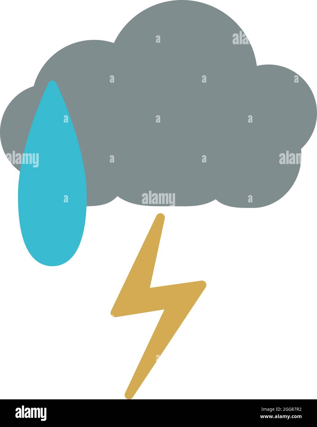 Nube de tormenta gris, ilustración, sobre un fondo blanco. Ilustración del Vector