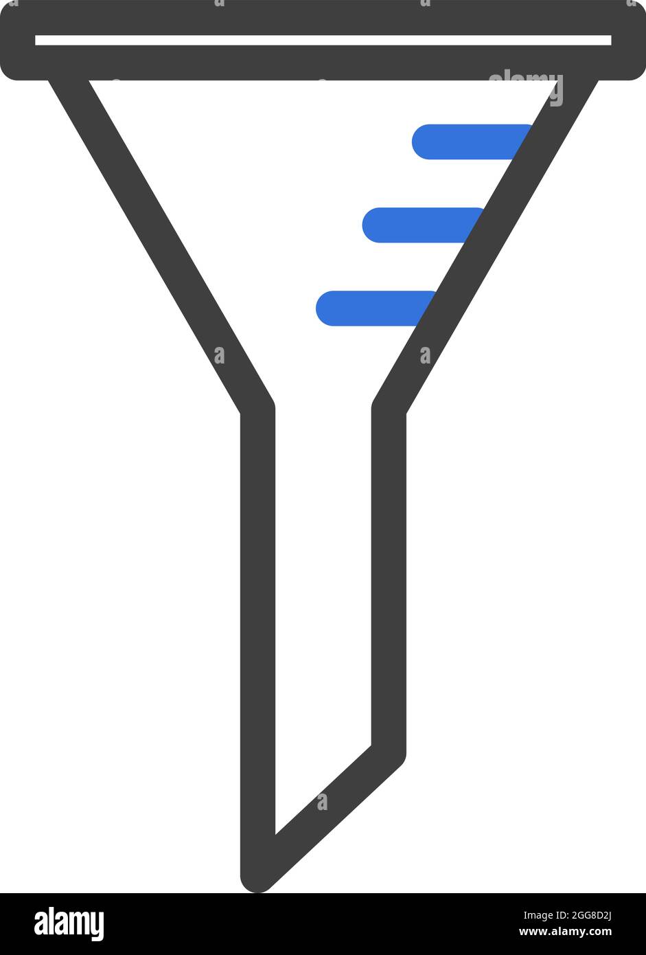 Embudo de laboratorio, ilustración, vector sobre fondo blanco Imagen Vector  de stock - Alamy
