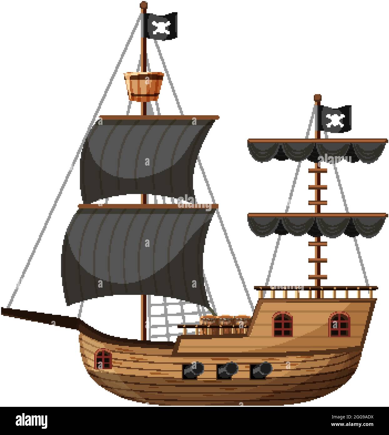 Barco pirata perla negro Imágenes vectoriales de stock - Alamy