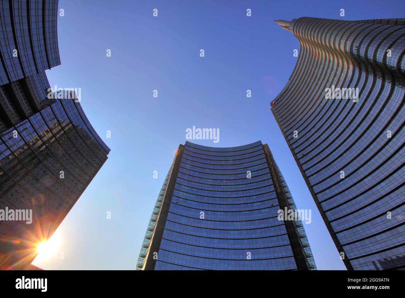 Modernos rascacielos en Porta Nuova, Milan, Italia. Foto de stock