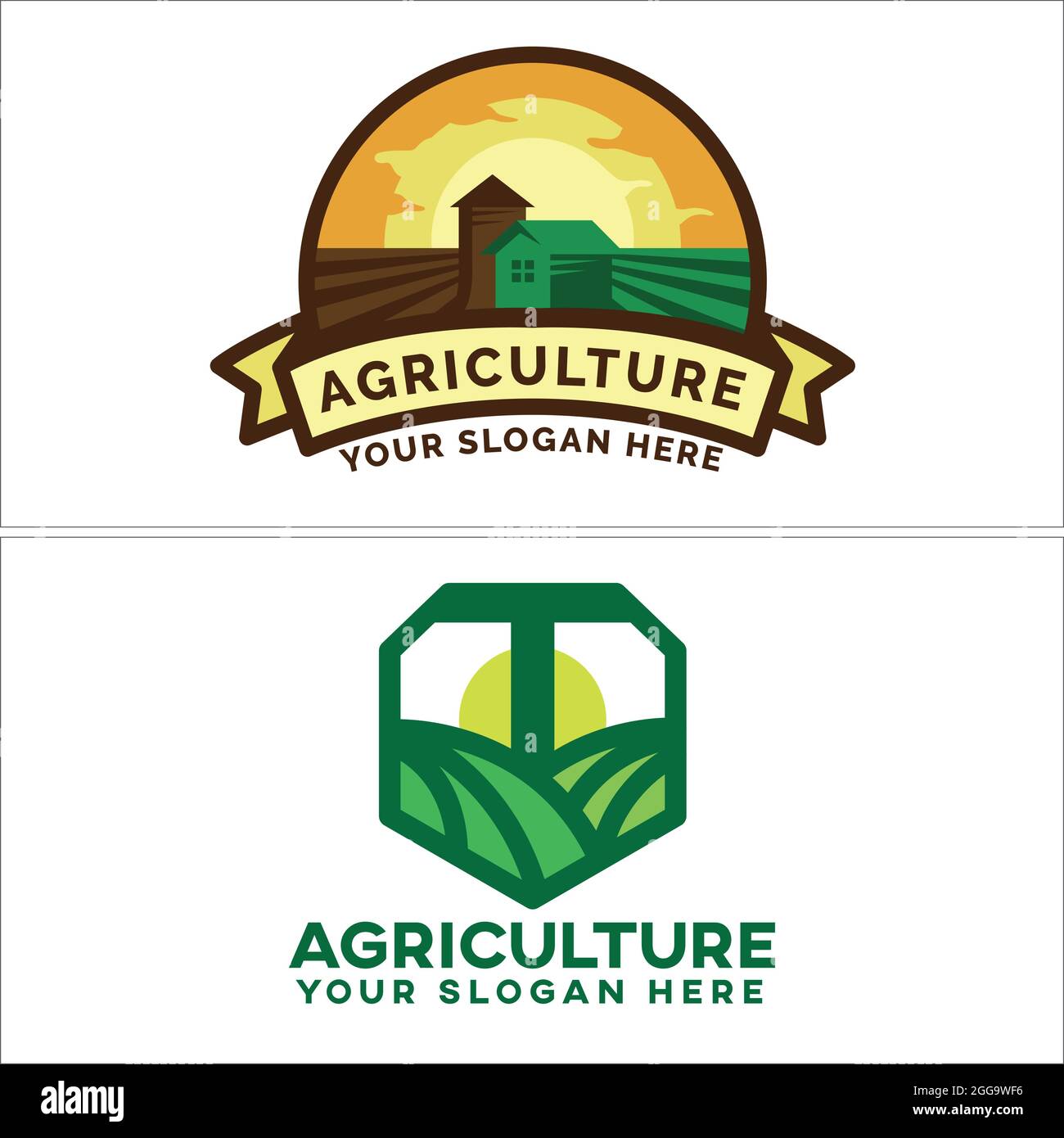 Agricultura insignia logotipo diseño granja naturaleza orgánica Imagen  Vector de stock - Alamy