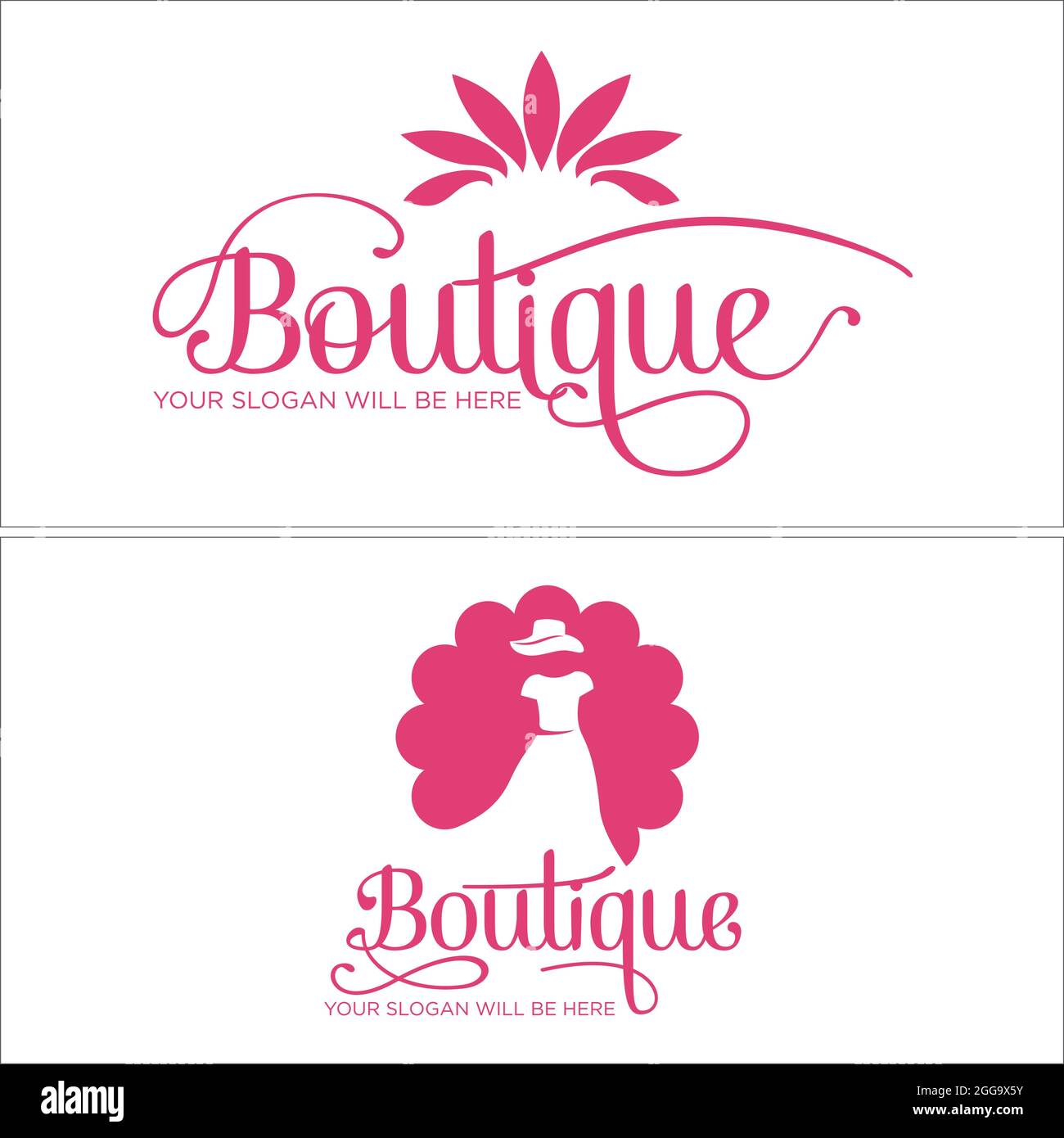 Boutique tienda de moda tienda de ropa logotipo diseño vector Imagen ...