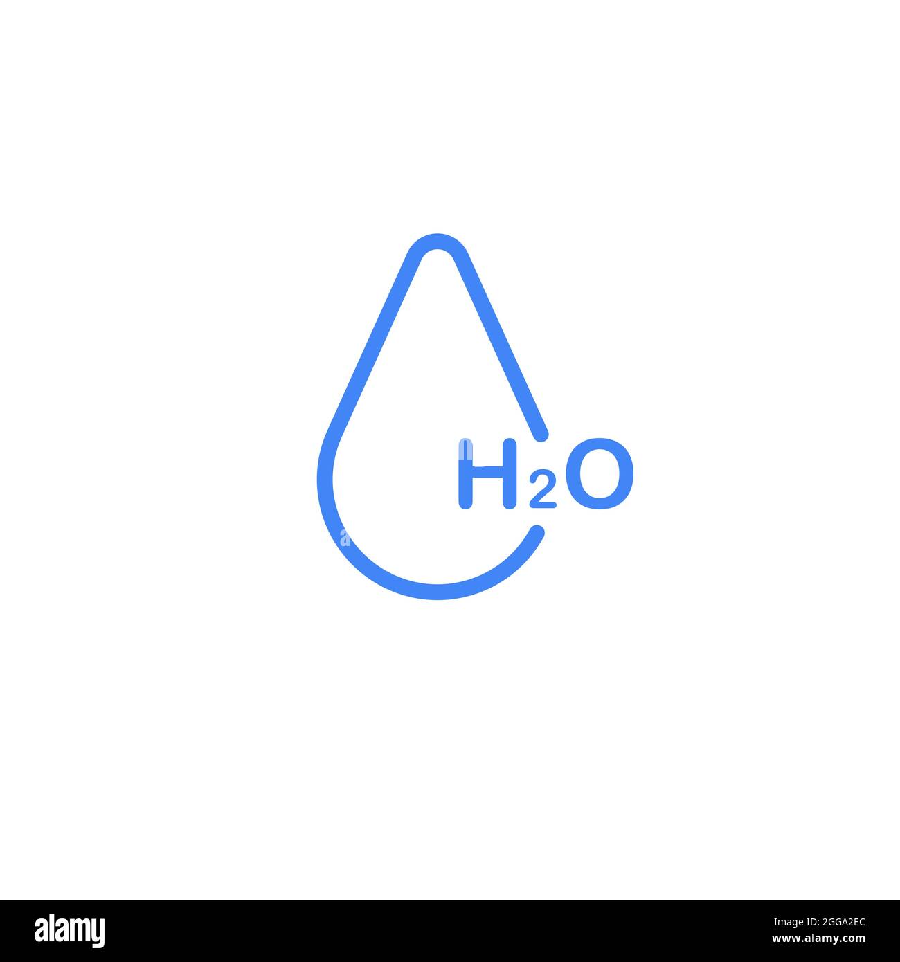 H2O Icono de agua. Ilustración de concepto vectorial para el diseño. Ilustración de vector de stock aislada sobre fondo blanco. Ilustración del Vector