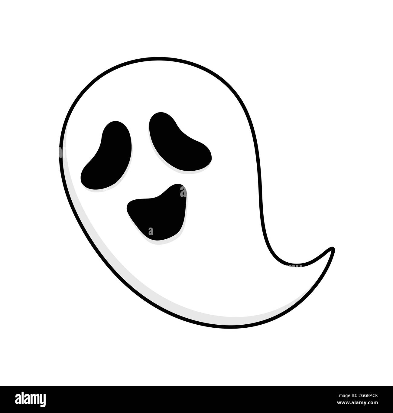 Ilustración vectorial de dibujos animados fantasma aislada sobre fondo  blanco. Icono fantasma Imagen Vector de stock - Alamy