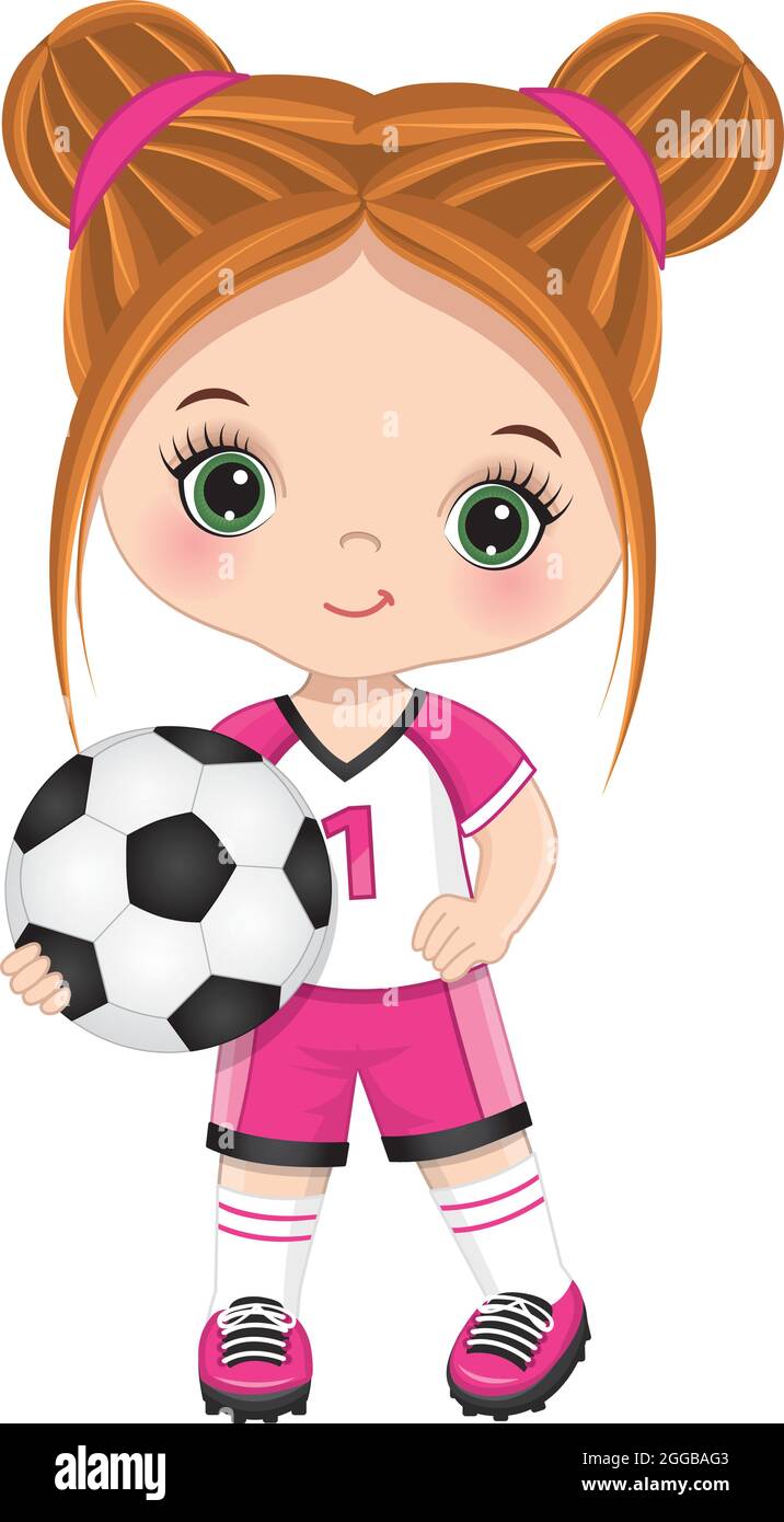 Little girl soccer ball Imágenes vectoriales de stock - Alamy