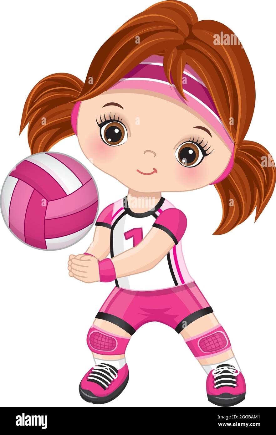 Cada semana recuerda mínimo Linda niña jugando al voleibol. Jugador Vector de Voleibol Pequeño Imagen  Vector de stock - Alamy