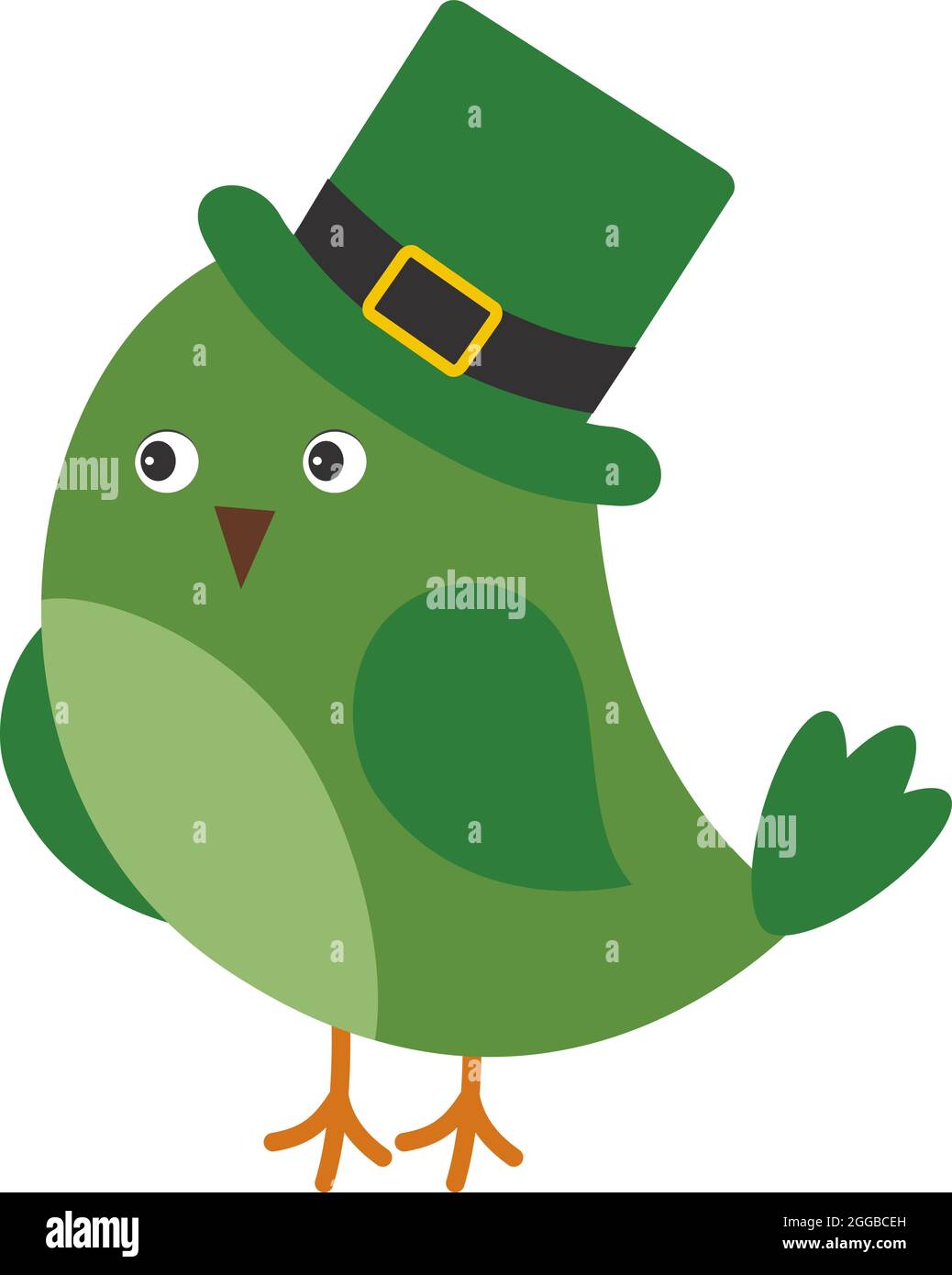 Lindo pájaro verde con sombrero de San Patricio. Vector San Patricio Ave  Imagen Vector de stock - Alamy