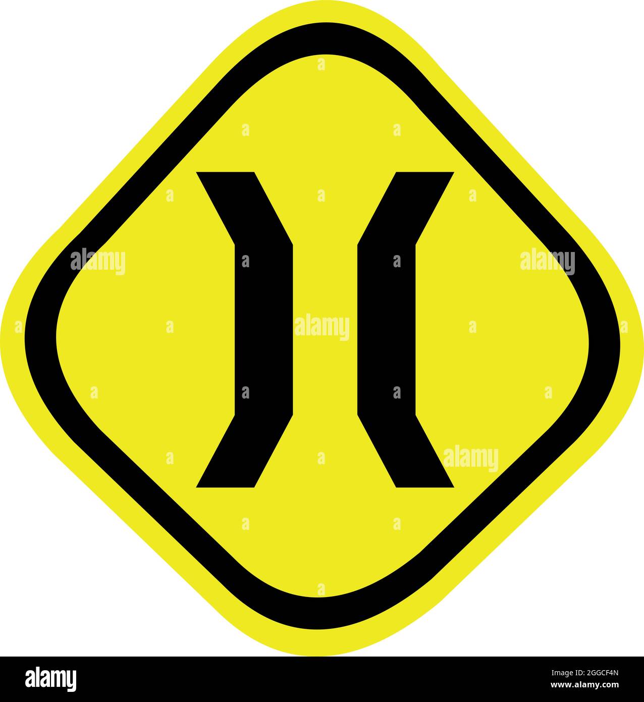Ilustración vectorial de señal de tráfico de puente estrecho Ilustración del Vector