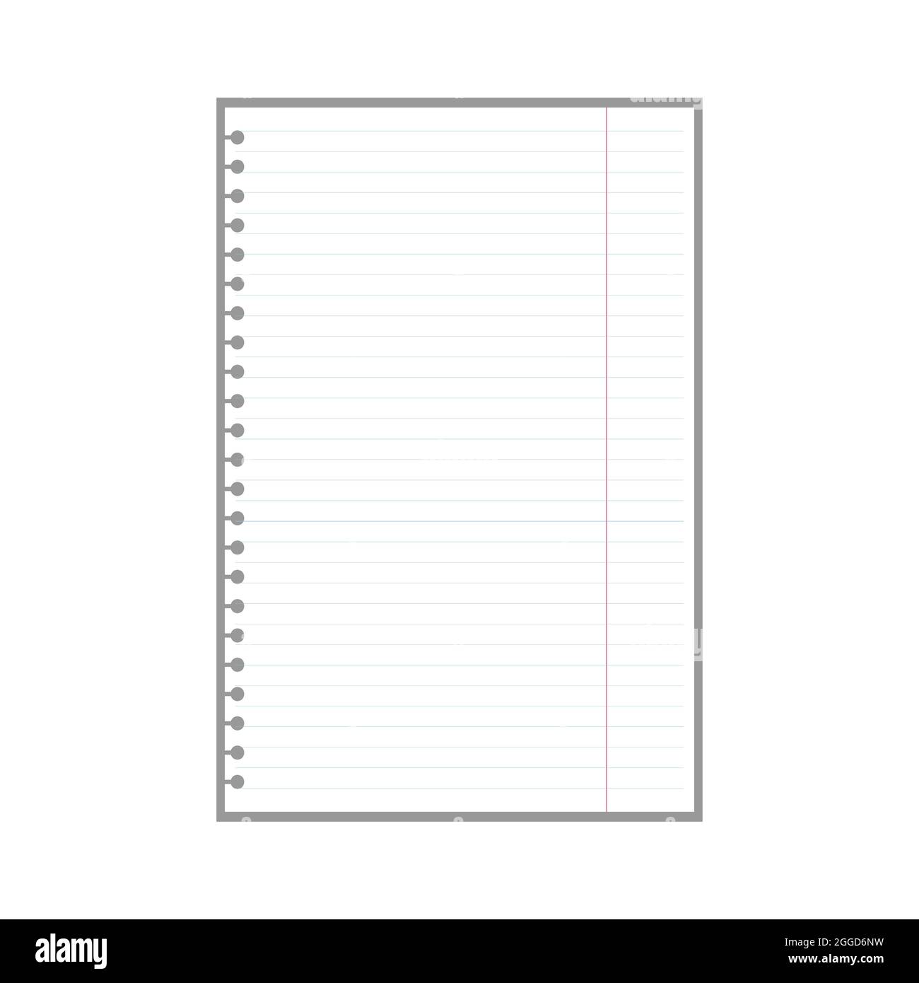 Hoja de cuaderno en blanco Imágenes vectoriales de stock Alamy