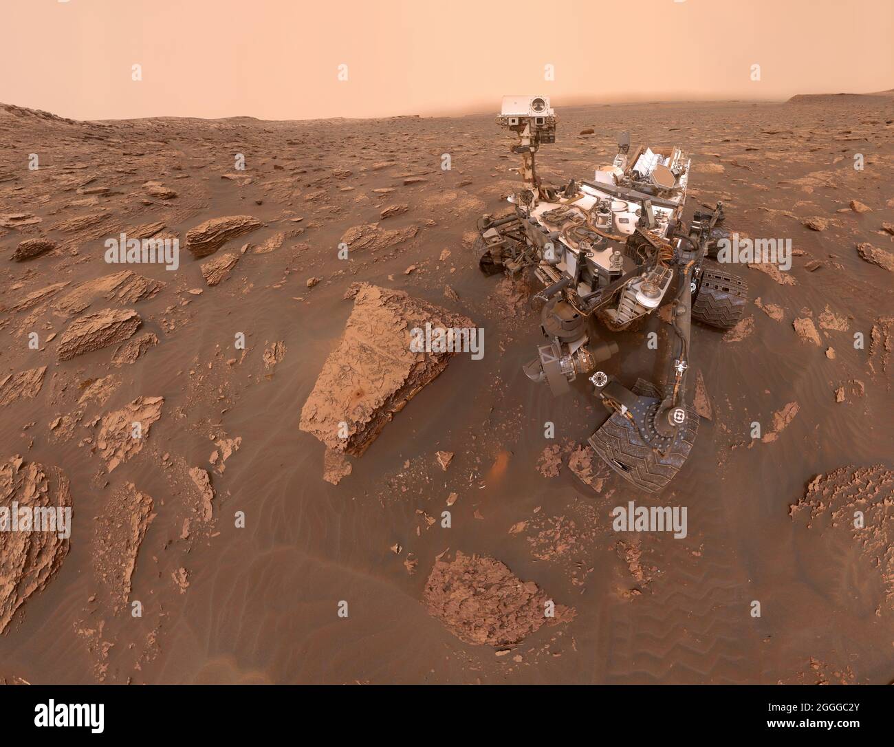 Curiosidad Mars Rover Selfie (Sol Marciano 2082 - 15 de junio de 2018, Tiempo de la Tierra). Foto de stock