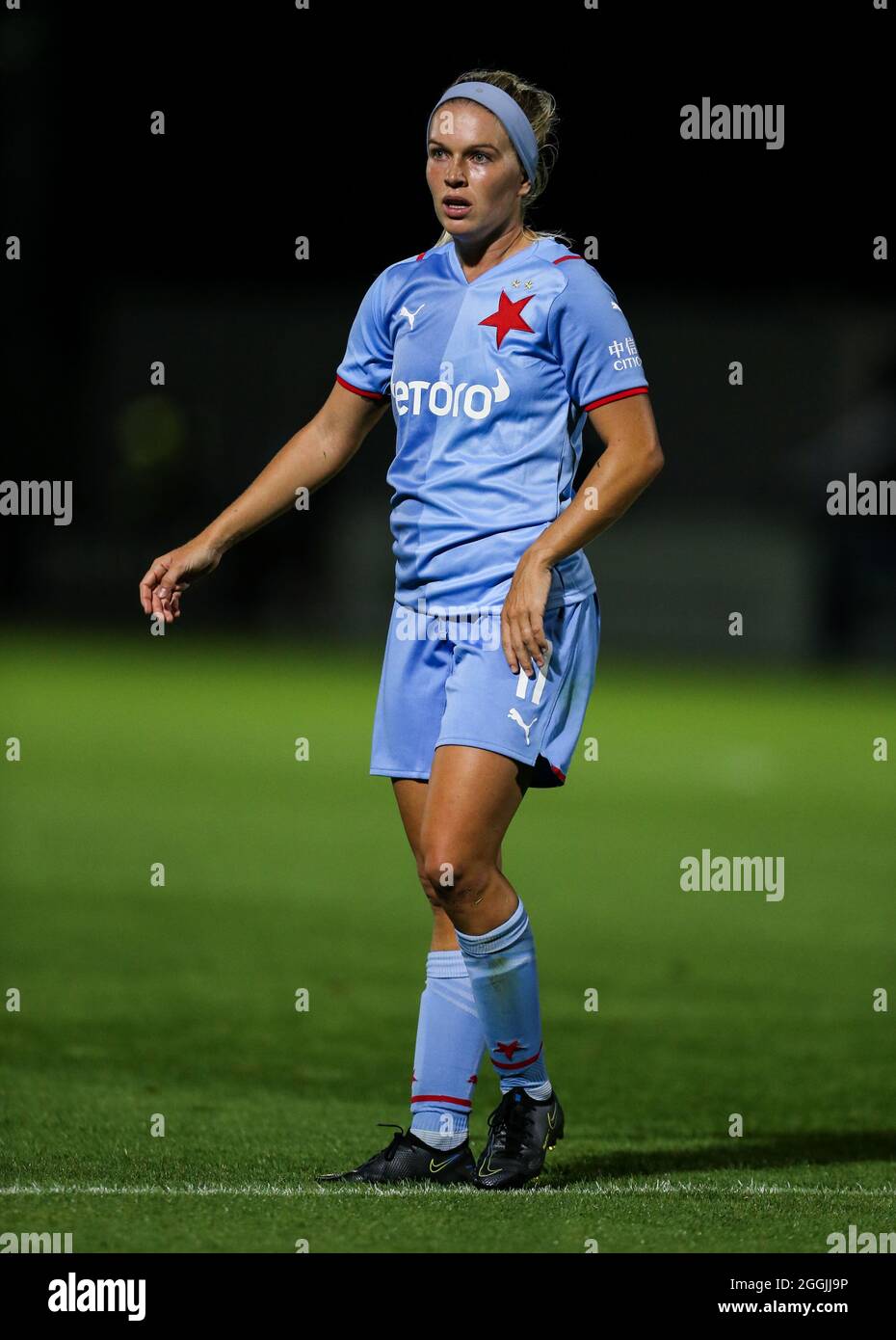 Franny Cerna (11 Slavia Prague) and Klara Duchackova (19 Sparta Prague)  during the I. liga Zeny match between Sparta Prague and Slavia Prague at  Letna Stadium, Czech Republic. (Sven Beyrich/SPP) Credit: SPP