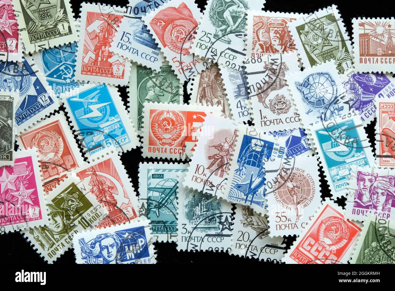 Colección variada de sellos postales de la antigua Unión Soviética