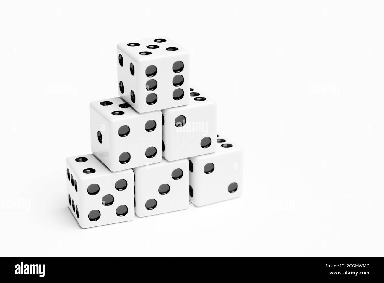 3D juego de figuras de dados, aisladas sobre fondo blanco. Diseño de dados  de uno a seis Fotografía de stock - Alamy