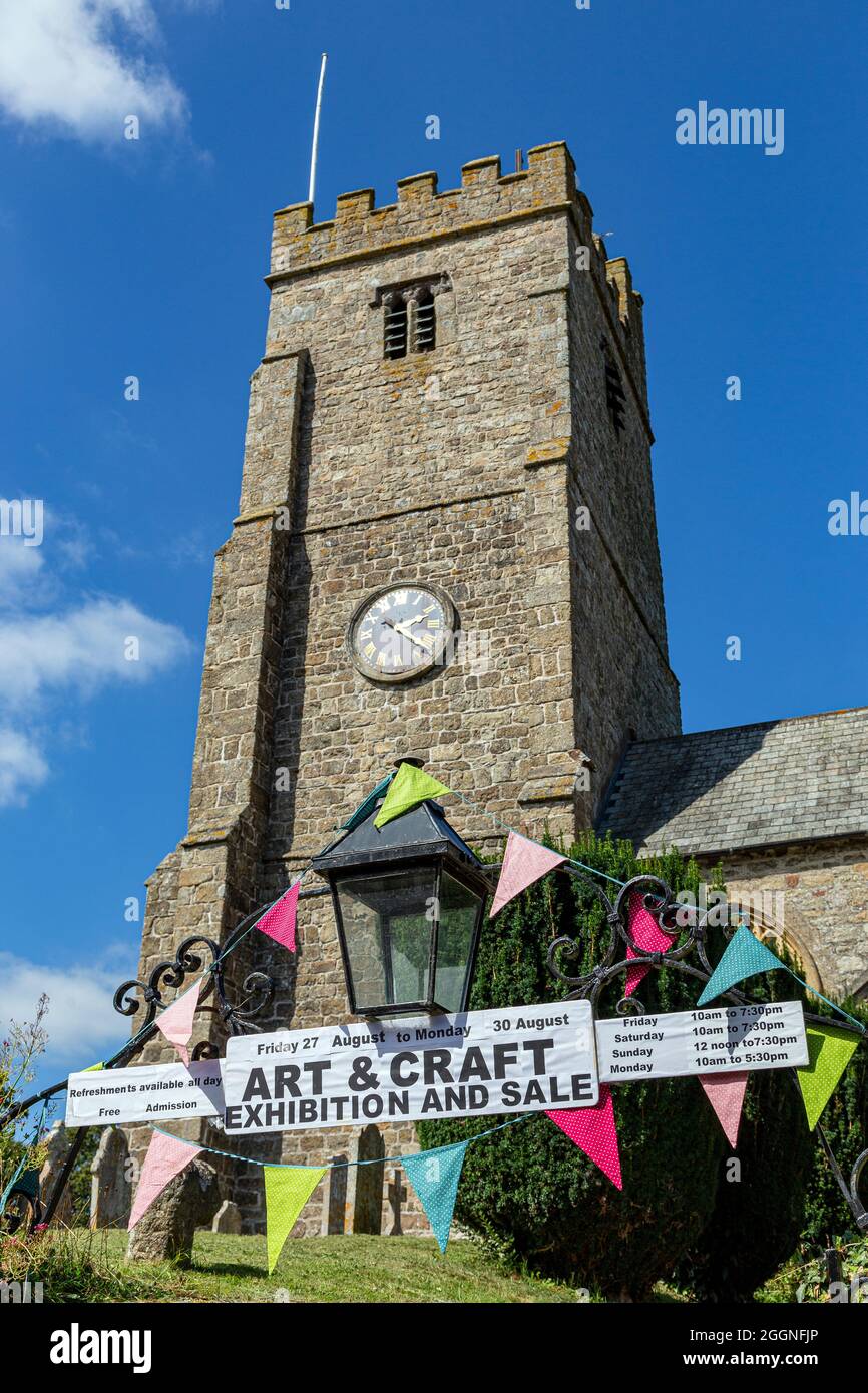 Pueblo de arte y artesanía show, Teign Valley Dartmoor, Foto de stock