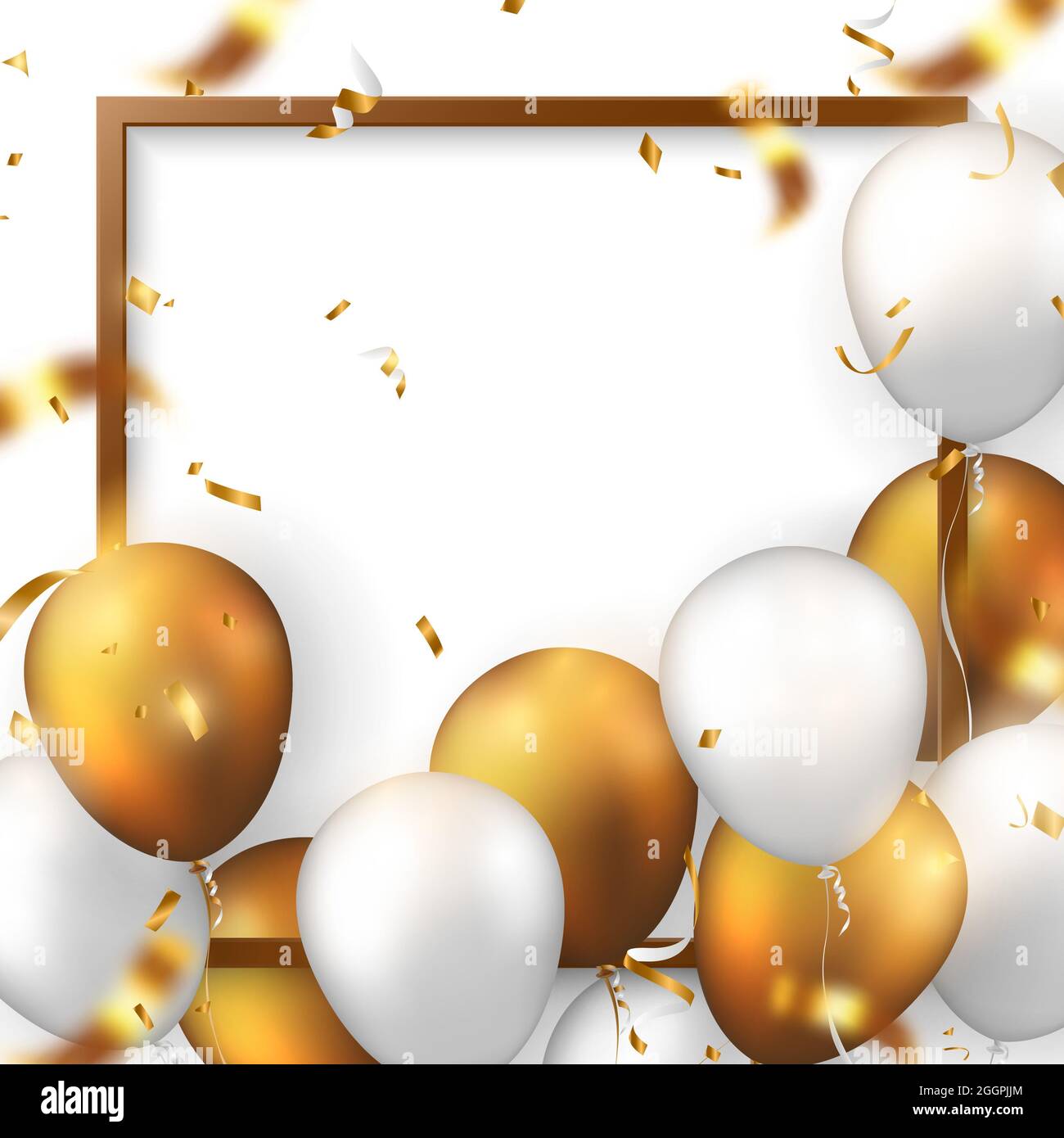 Banner de celebración de cumpleaños con cinta dorada