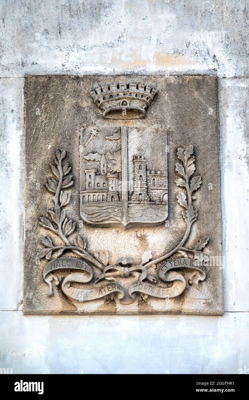 El antiguo escudo de armas de la ciudad de Pescara, Italia Fotografía