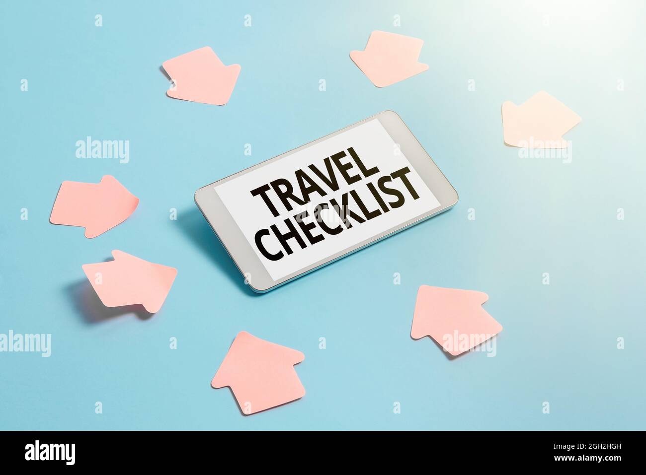 Lista de comprobación de viaje de la pantalla conceptual. Concepto de  negocio Una lista de cosas que se deben comprobar o hacer para el viaje  planificado Brainstorming Technology Problems Fotografía de stock -