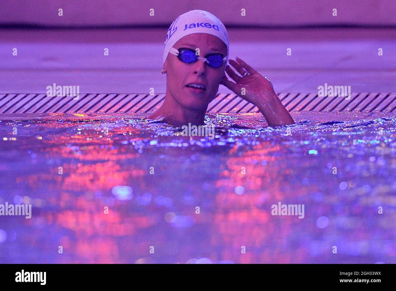 Nápoles, Italia. 04th de Sep de 2021. Federica Pellegrini, nadadora italiana, durante la Liga Internacional de Natación, que tuvo lugar en la piscina Felice Scandone de Nápoles. Nápoles, Italia, 04 de septiembre de 2021. (Foto de Vincenzo Izzo/Sipa USA) Crédito: SIPA USA/Alamy Live News Foto de stock