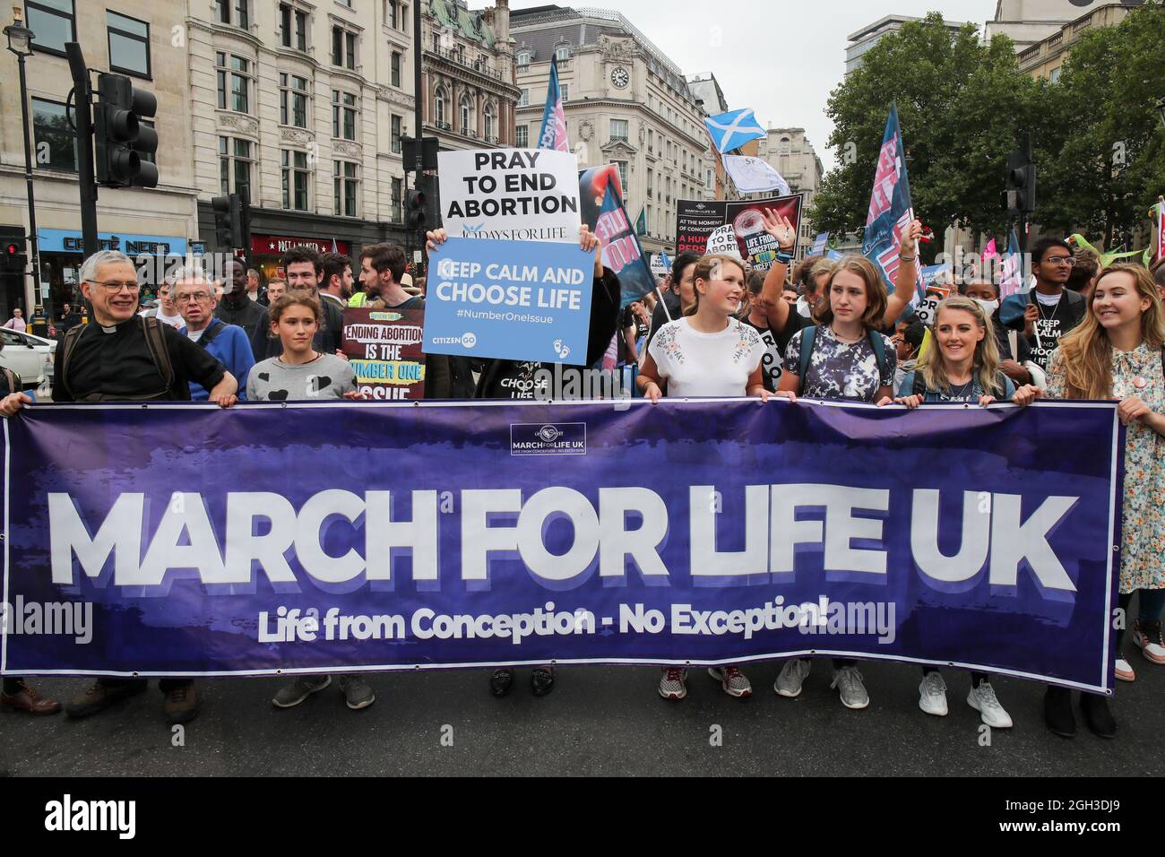 LONDRES, INGLATERRA - 04 2021 DE SEPTIEMBRE, Marcha Anti Aborto por Protesta de Vida en el Centro de Londres Crédito: Lucy North/Alamy Live News Foto de stock